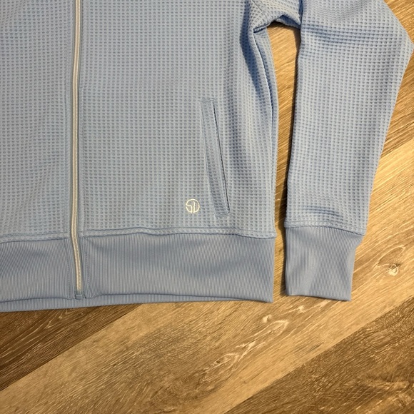 Straight Down Women’s Zip Up Eliza Jacket Hoodie Blue Waffle Golf Active- Large - Picture 4 of 13